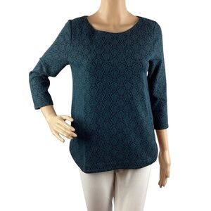 LOFT Textured Top Size XS Blue Black